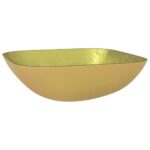 vidaXL Umývadlo sklo 42x42x14 cm zlaté – Obrázok 2