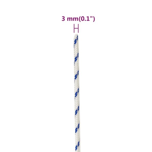 vidaXL Lodné lano biele 3 mm 25 m polypropylén – Obrázok 6