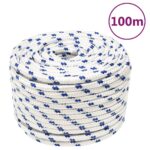 vidaXL Lodné lano biele 14 mm 100 m polypropylén