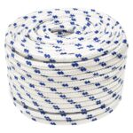 vidaXL Lodné lano biele 14 mm 100 m polypropylén – Obrázok 2