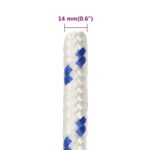 vidaXL Lodné lano biele 14 mm 100 m polypropylén – Obrázok 6