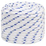 vidaXL Lodné lano biele 18 mm 100 m polypropylén – Obrázok 2
