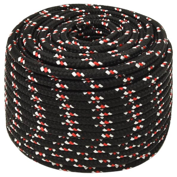 vidaXL Lodné lano čierne 14 mm 100 m polypropylén – Obrázok 2