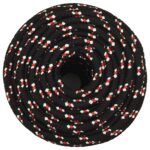 vidaXL Lodné lano čierne 14 mm 100 m polypropylén – Obrázok 3