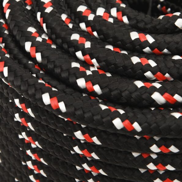 vidaXL Lodné lano čierne 14 mm 100 m polypropylén – Obrázok 4