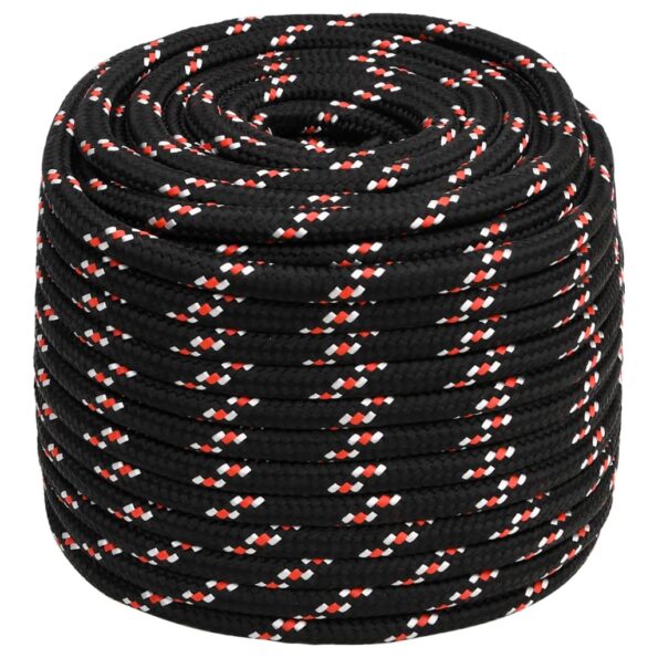 vidaXL Lodné lano čierne 18 mm 100 m polypropylén – Obrázok 2
