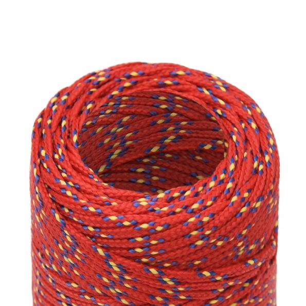 vidaXL Lodné lano červené 2 mm 25 m polypropylén – Obrázok 4