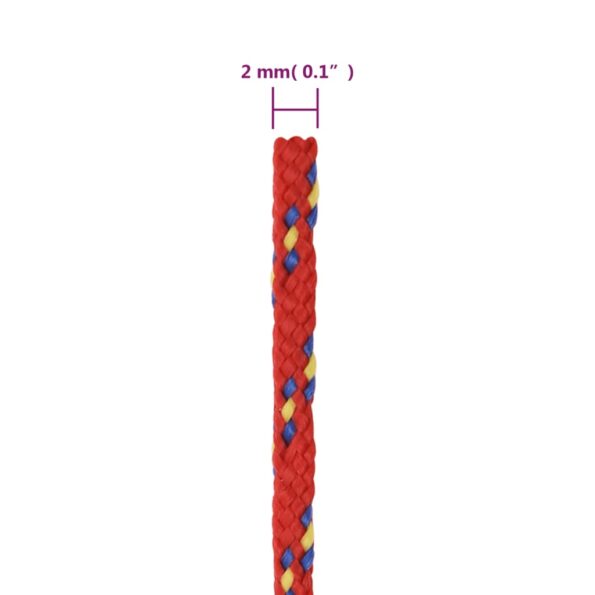 vidaXL Lodné lano červené 2 mm 25 m polypropylén – Obrázok 6