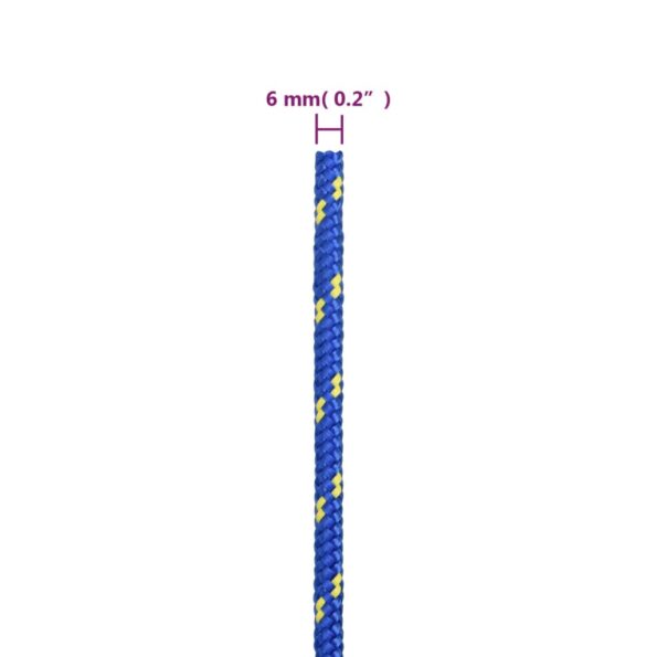 vidaXL Lodné lano modré 6 mm 25 m polypropylén – Obrázok 6