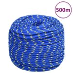 vidaXL Lodné lano modré 10 mm 500 m polypropylén