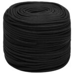 vidaXL Lodné lano čierne 8 mm 500 m polypropylén – Obrázok 2