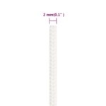 vidaXL Lodné lano biele 2 mm 50 m polypropylén – Obrázok 6