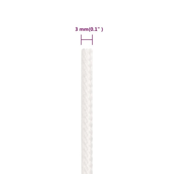 vidaXL Lodné lano biele 3 mm 25 m polypropylén – Obrázok 6