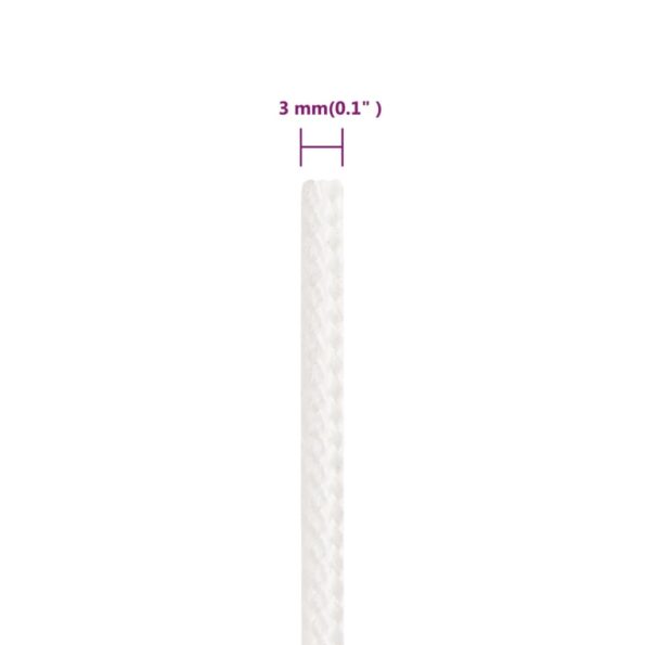 vidaXL Lodné lano biele 3 mm 250 m polypropylén – Obrázok 6