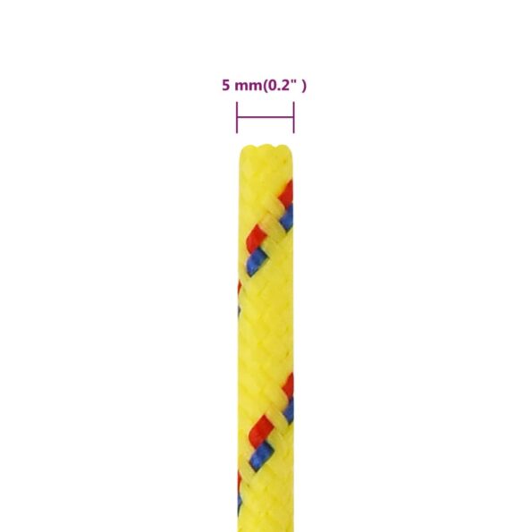 vidaXL Lodné lano žlté 5 mm 100 m polypropylén – Obrázok 6