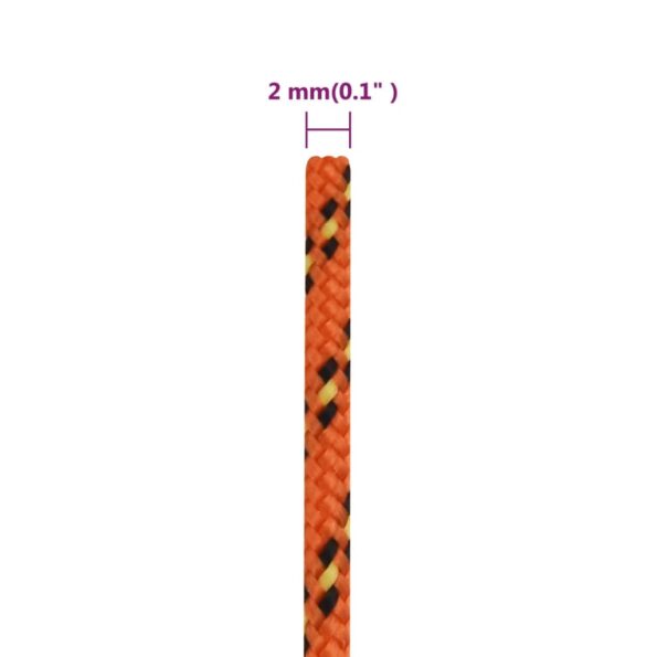 vidaXL Lodné lano oranžové 2 mm 25 m polypropylén – Obrázok 6