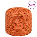 vidaXL Lodné lano oranžové 6 mm 50 m polypropylén