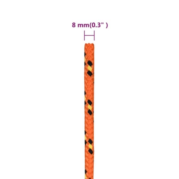 vidaXL Lodné lano oranžové 8 mm 250 m polypropylén – Obrázok 6