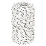 vidaXL Pletené lodné lano biele 2 mm x 500 m polyester
