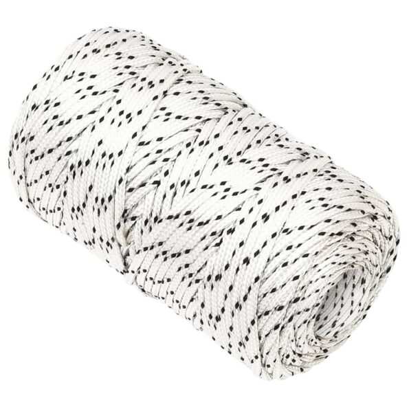 vidaXL Pletené lodné lano biele 2 mm x 500 m polyester – Obrázok 2
