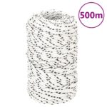 vidaXL Pletené lodné lano biele 2 mm x 500 m polyester – Obrázok 6