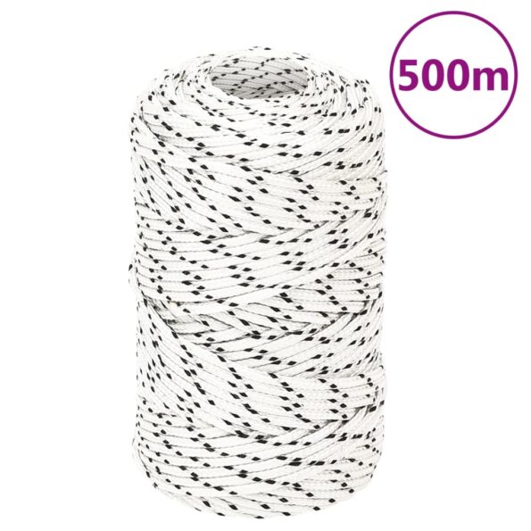 vidaXL Pletené lodné lano biele 2 mm x 500 m polyester – Obrázok 6
