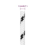 vidaXL Pletené lodné lano biele 5 mm x 100 m polyester – Obrázok 5