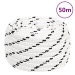 vidaXL Pracovné lano biele 18 mm 50 m polyester