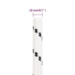 vidaXL Pracovné lano biele 18 mm 50 m polyester – Obrázok 6