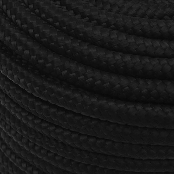 vidaXL Pracovné lano čierne 12 mm 250 m polyester – Obrázok 4