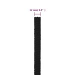vidaXL Pracovné lano čierne 12 mm 250 m polyester – Obrázok 6