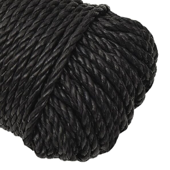 vidaXL Pracovné lano čierne 8 mm 50 m polypropylén – Obrázok 4