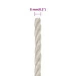 vidaXL Pracovné lano biele 8 mm 25 m polypropylén – Obrázok 6