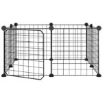 vidaXL 8-panelová klietka pre domáce zvieratá s dvierkami čierna 35x35 cm oceľová – Obrázok 2