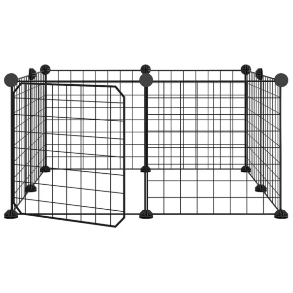 vidaXL 8-panelová klietka pre domáce zvieratá s dvierkami čierna 35x35 cm oceľová – Obrázok 2