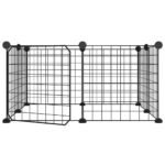 vidaXL 8-panelová klietka pre domáce zvieratá s dvierkami čierna 35x35 cm oceľová – Obrázok 3