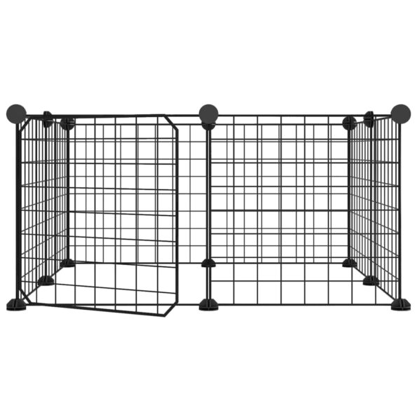 vidaXL 8-panelová klietka pre domáce zvieratá s dvierkami čierna 35x35 cm oceľová – Obrázok 3