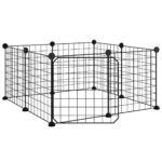 vidaXL 8-panelová klietka pre domáce zvieratá s dvierkami čierna 35x35 cm oceľová – Obrázok 4