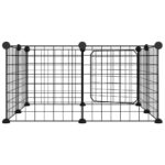 vidaXL 8-panelová klietka pre domáce zvieratá s dvierkami čierna 35x35 cm oceľová – Obrázok 5