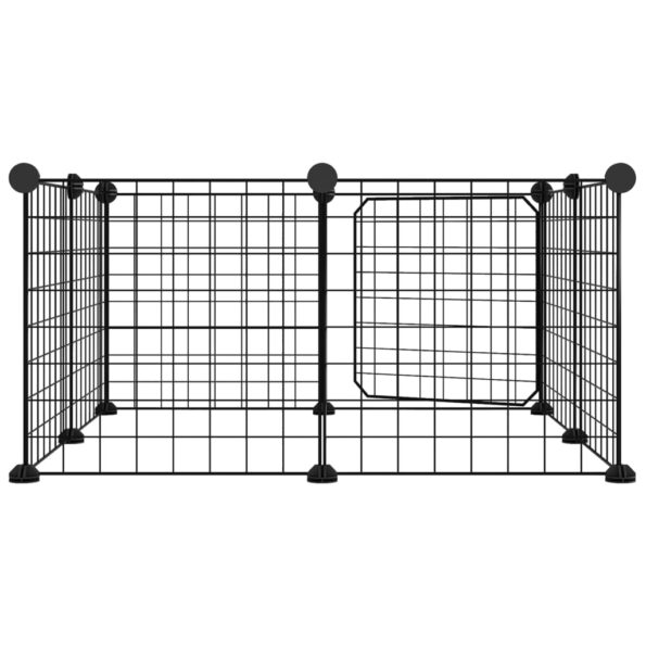 vidaXL 8-panelová klietka pre domáce zvieratá s dvierkami čierna 35x35 cm oceľová – Obrázok 5