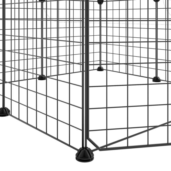 vidaXL 8-panelová klietka pre domáce zvieratá s dvierkami čierna 35x35 cm oceľová – Obrázok 6