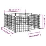 vidaXL 8-panelová klietka pre domáce zvieratá s dvierkami čierna 35x35 cm oceľová – Obrázok 8