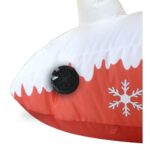 vidaXL Nafukovacia vianočná dekorácia Santa so sobmi s LED 145 cm – Obrázok 6