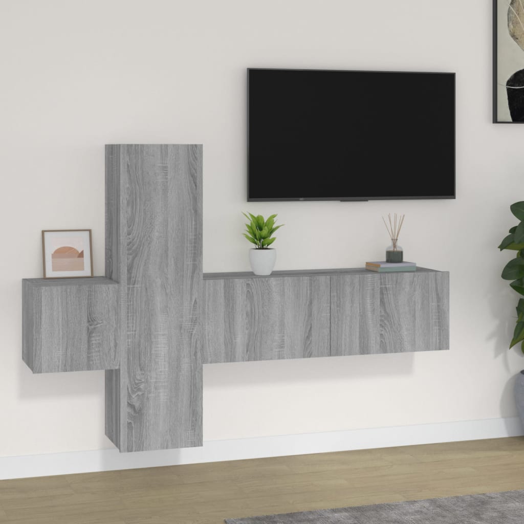 VXL8720287157540_m_en_hd_1.jpg vidaXL 3-dielna súprava TV skriniek sivá sonoma spracované drevo – Obrázok 1