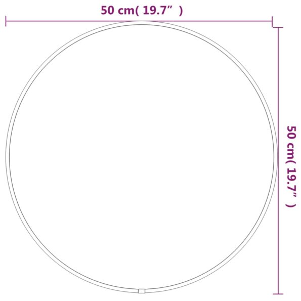 vidaXL Nástenné zrkadlo strieborné Ø 50 cm okrúhle – Obrázok 6