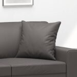 vidaXL Dekoratívne vankúše 2 ks sivé 40x40 cm umelá koža – Obrázok 5