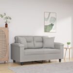 vidaXL Dekoratívne vankúše 2 ks bledosivé 40x40 cm mikrovláknová látka