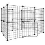 VidaXL 20-panelová klietka pre domáce zvieratá čierna 35x35 cm oceľ – Obrázok 2