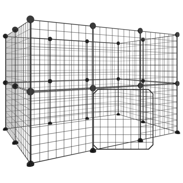VidaXL 20-panelová klietka pre domáce zvieratá čierna 35x35 cm oceľ – Obrázok 2