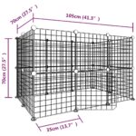 VidaXL 20-panelová klietka pre domáce zvieratá čierna 35x35 cm oceľ – Obrázok 4